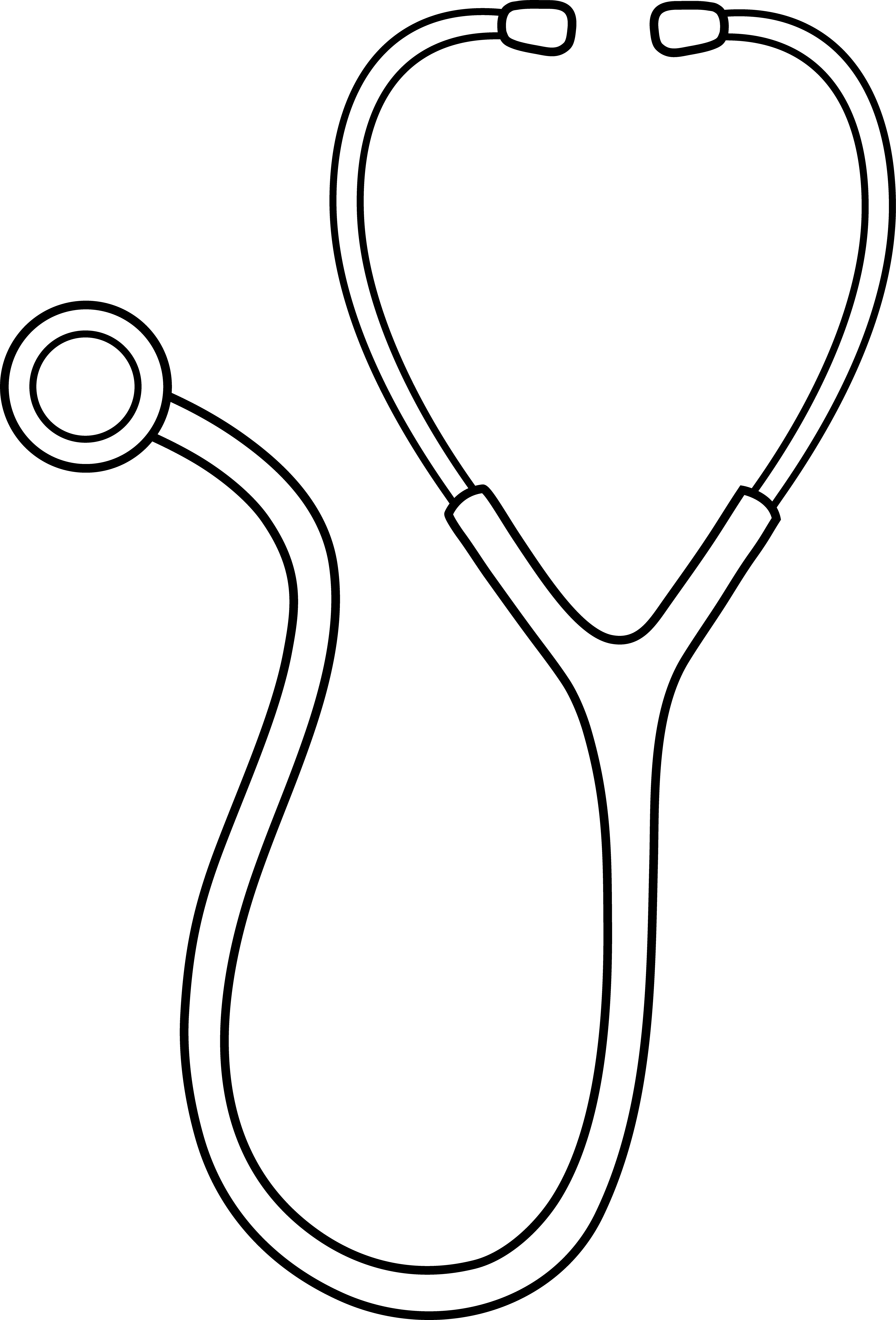 Black and White Stethoscope - Free Clip Art