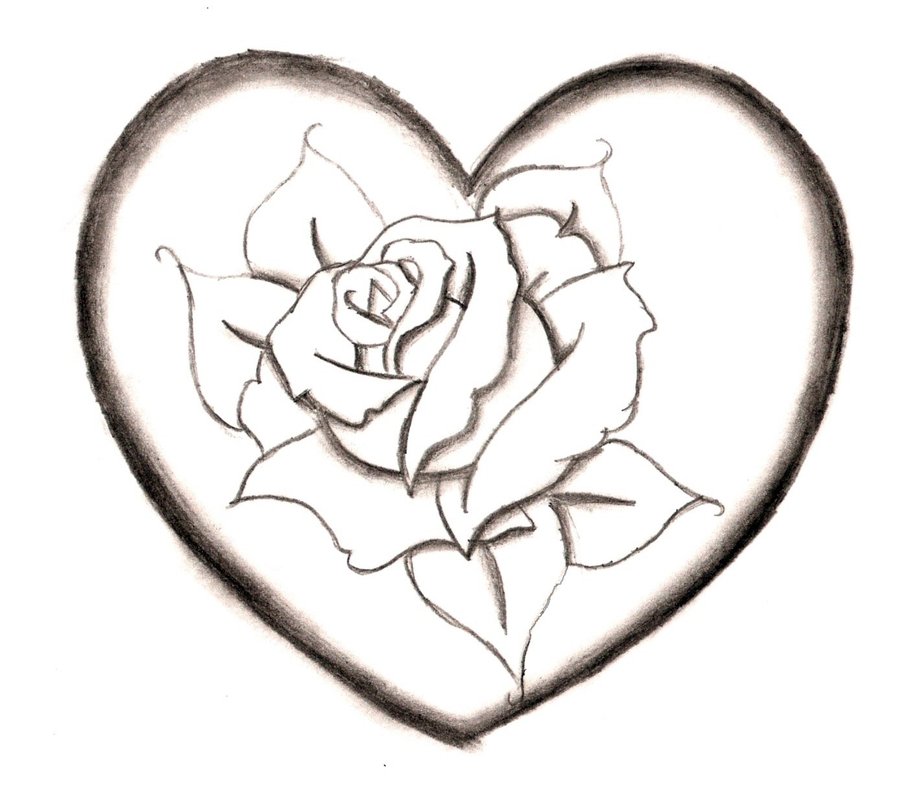 Free Pencil Drawings Of Hearts And Roses, Download Free Pencil Drawings