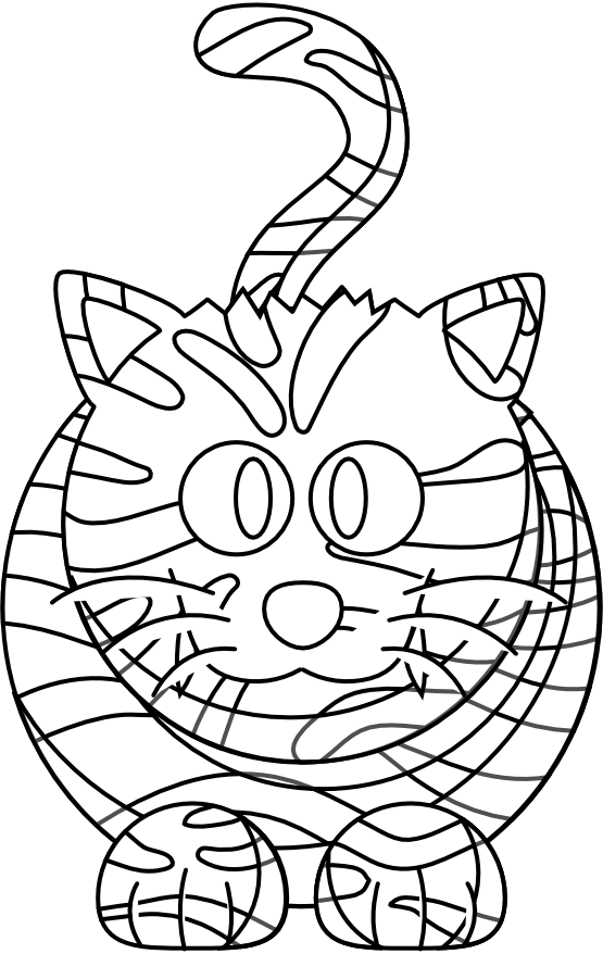 Cartoon Tiger Black White Line Coloring Sheet Colouring Page 
