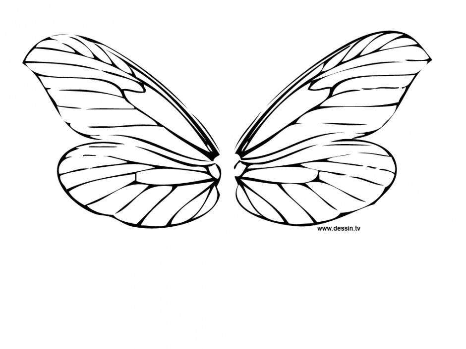 Clip Art Of A Coloring Page Of Two Open Feathered Wings On A Solid 