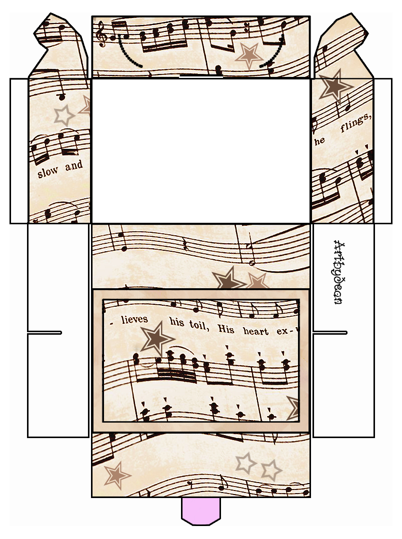 ArtbyJean - Vintage Sheet Music: Printable Gift Boxes - Ready to 