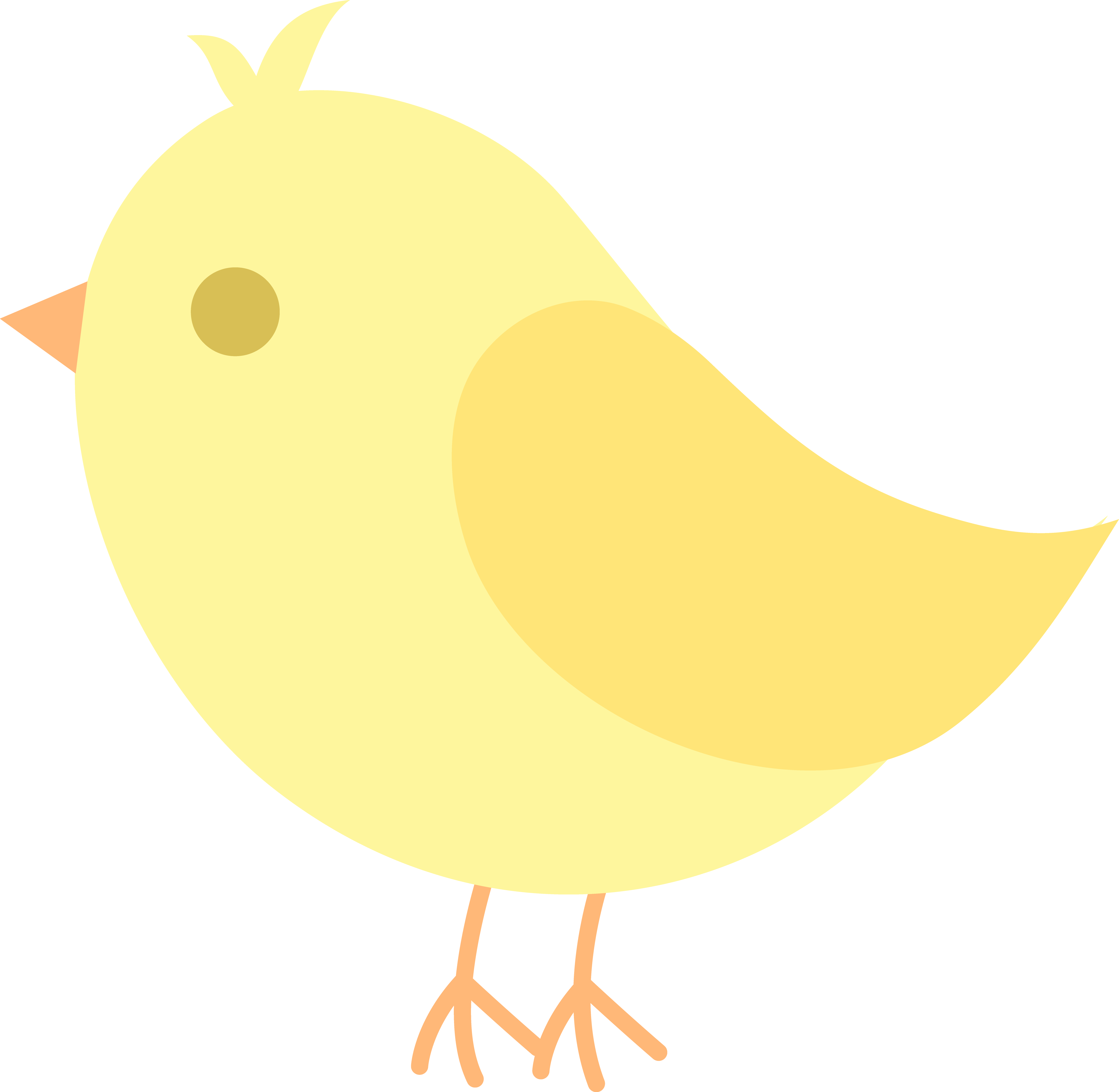 Cute Yellow Bird Clip Art - Free Clip Art