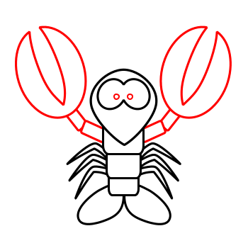 Drawing a cartoon lobster