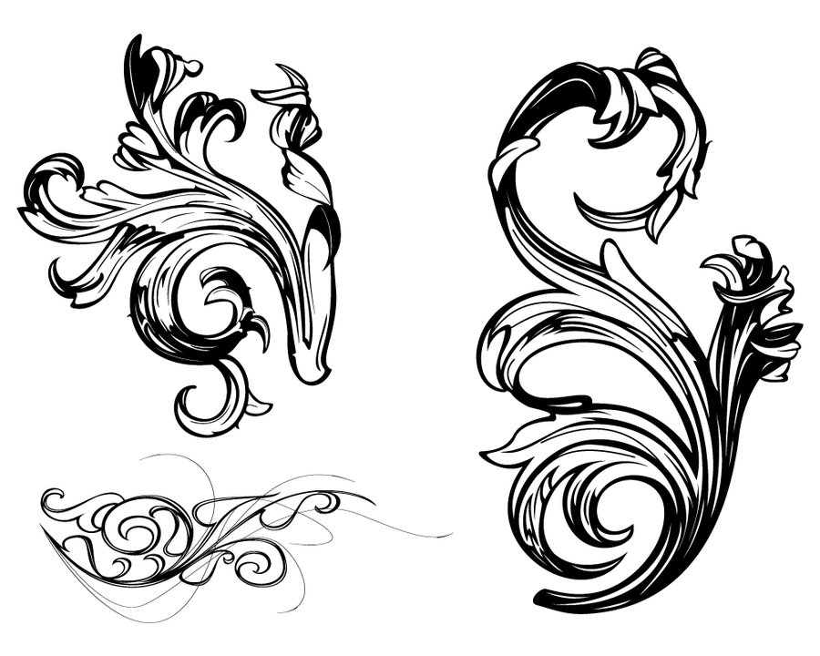 Clipart library: More Like ornate damask swirls victorian style by 