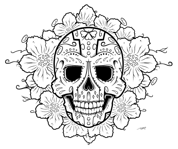 Clipart library: More Like Sugar Skull by dumboink
