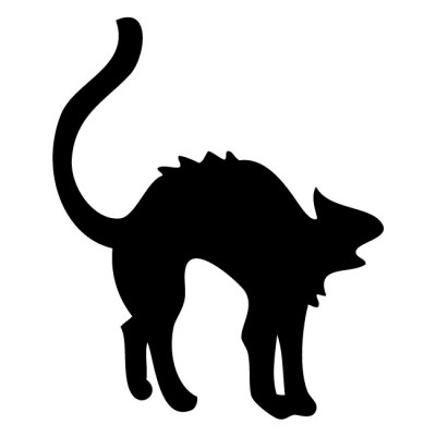 Halloween Scared Cat Silhouette Wall Decal by Kowalla