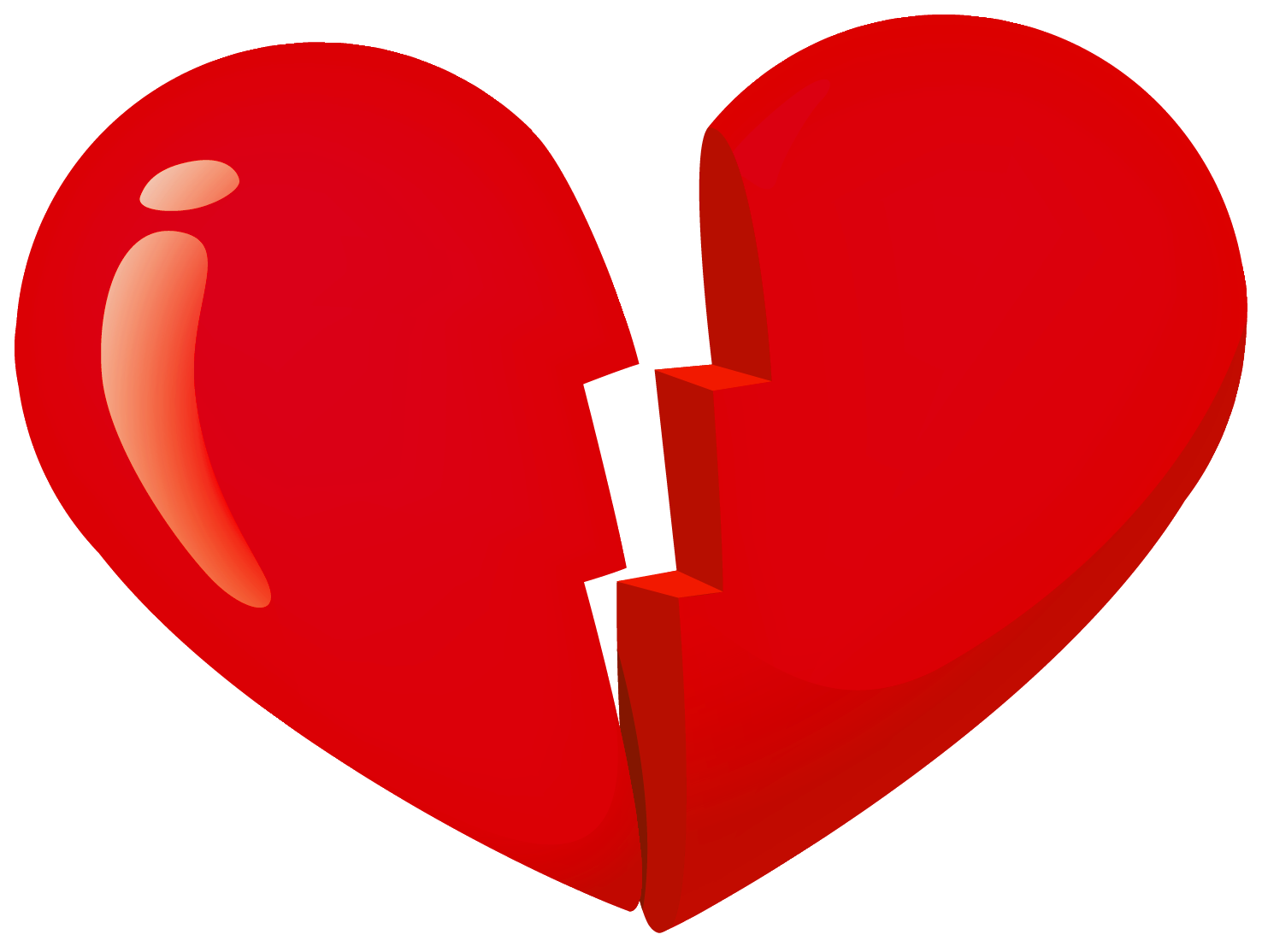 Valentine Red Broken Heart PNG Clipart