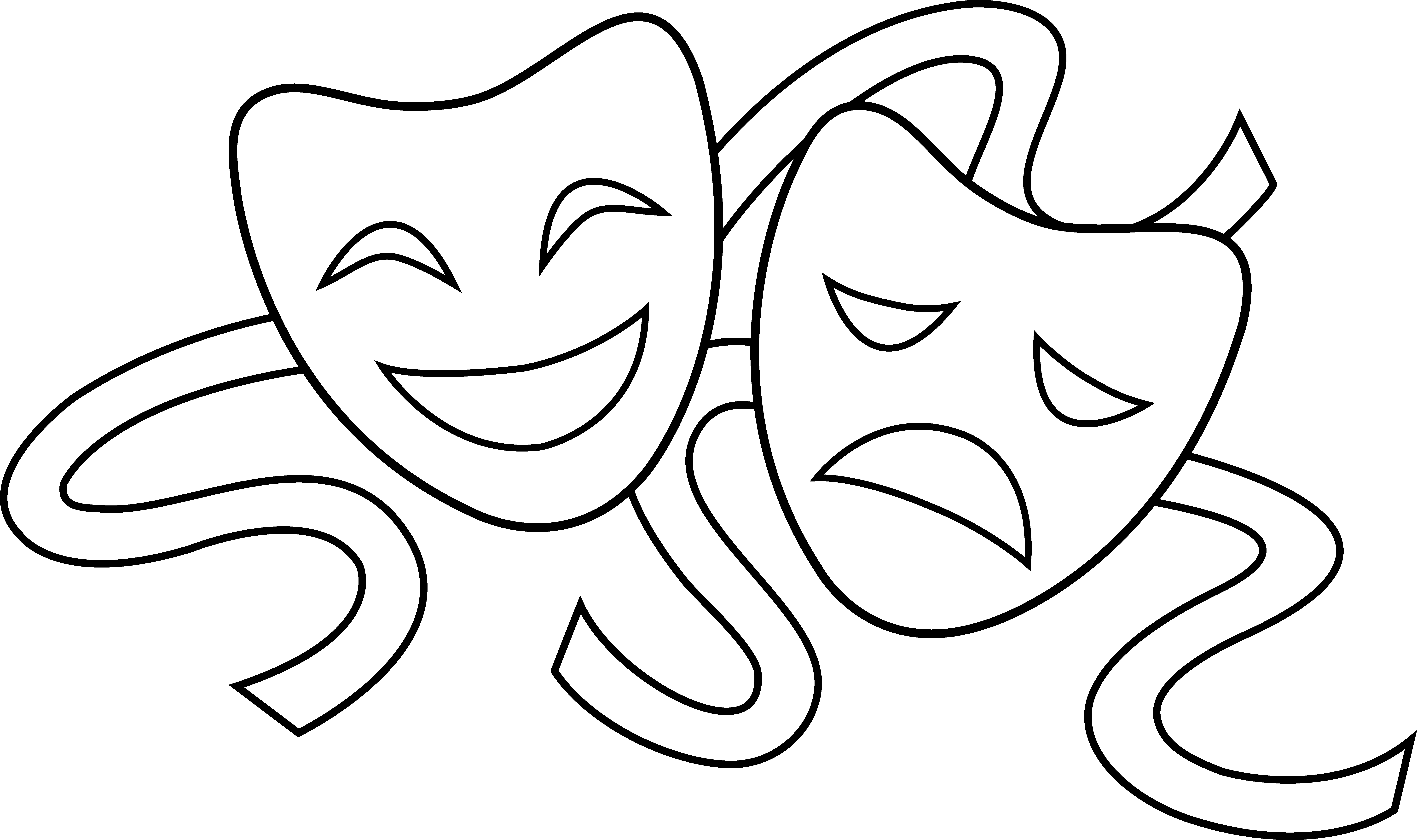 Cartoon Drama Masks - Clipart library