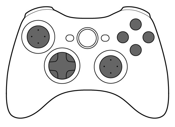 Seventh Generation 4 Button Game Controller Vector | No cost 