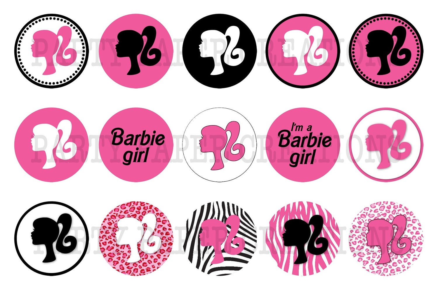 pink barbie head logo