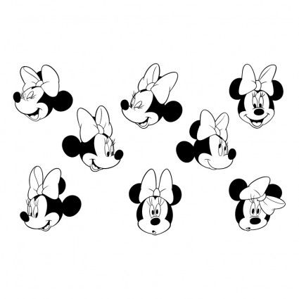 minnie mouse free template | Minnie mouse 1 Vector logo - Free 
