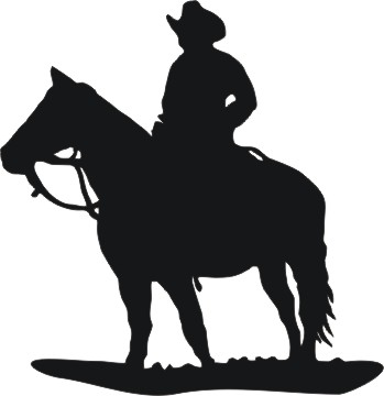 cowboy and horse silhouette vinyl window decal