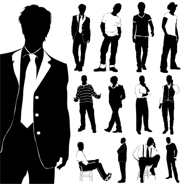 Fashion Men Silhouettes vector - Vector People free download