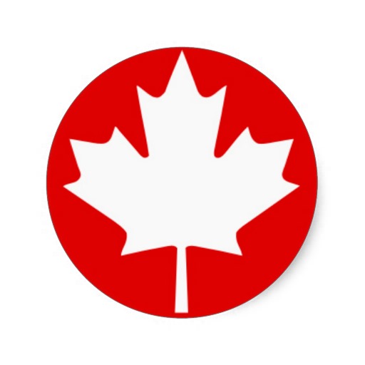 White Maple Leaf on Red Background Round Sticker | Zazzle