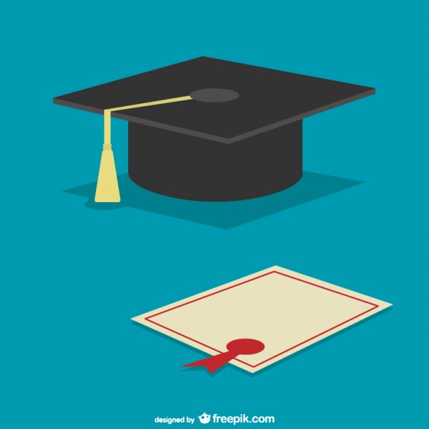 Graduation cap and diploma vector Vector | Free Download