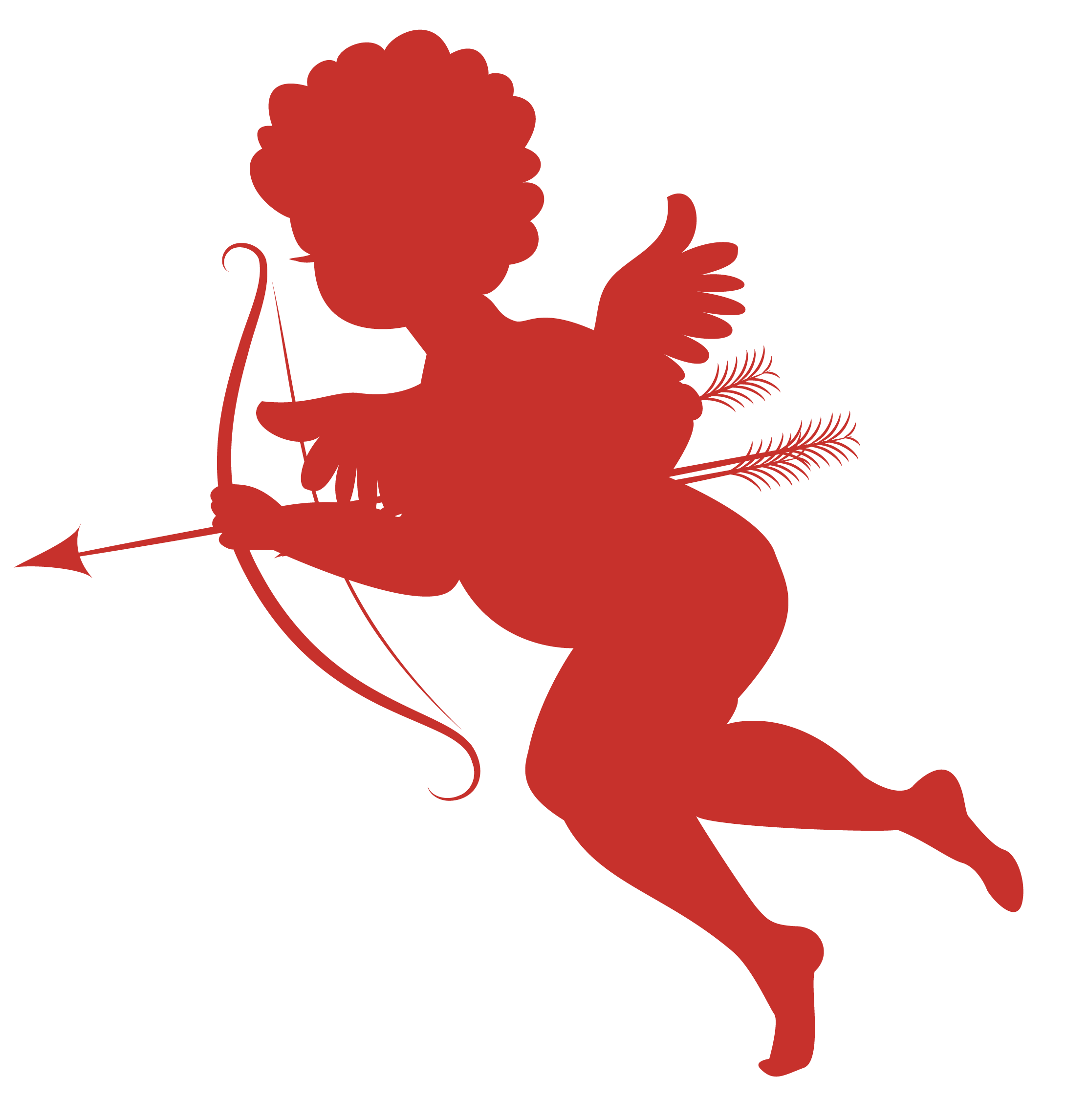 Red Cupid Silhouettes PNG Picture