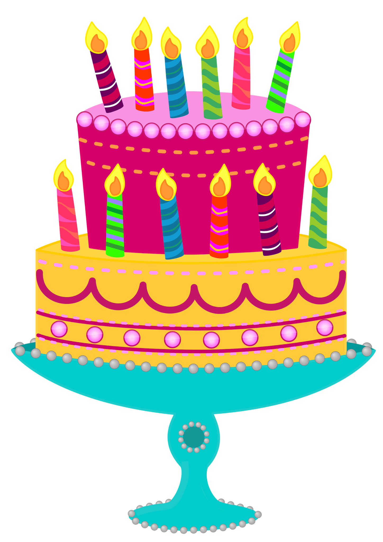 Free Clipart Birthday Cake With Candles