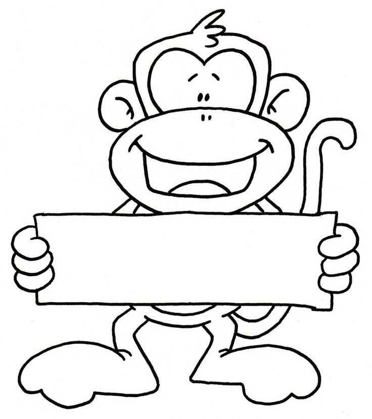 monkey holding sign | Graphics, illustrations  Clip Art I love! | Pi?