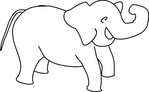 Outline drawing of an elephant Animals