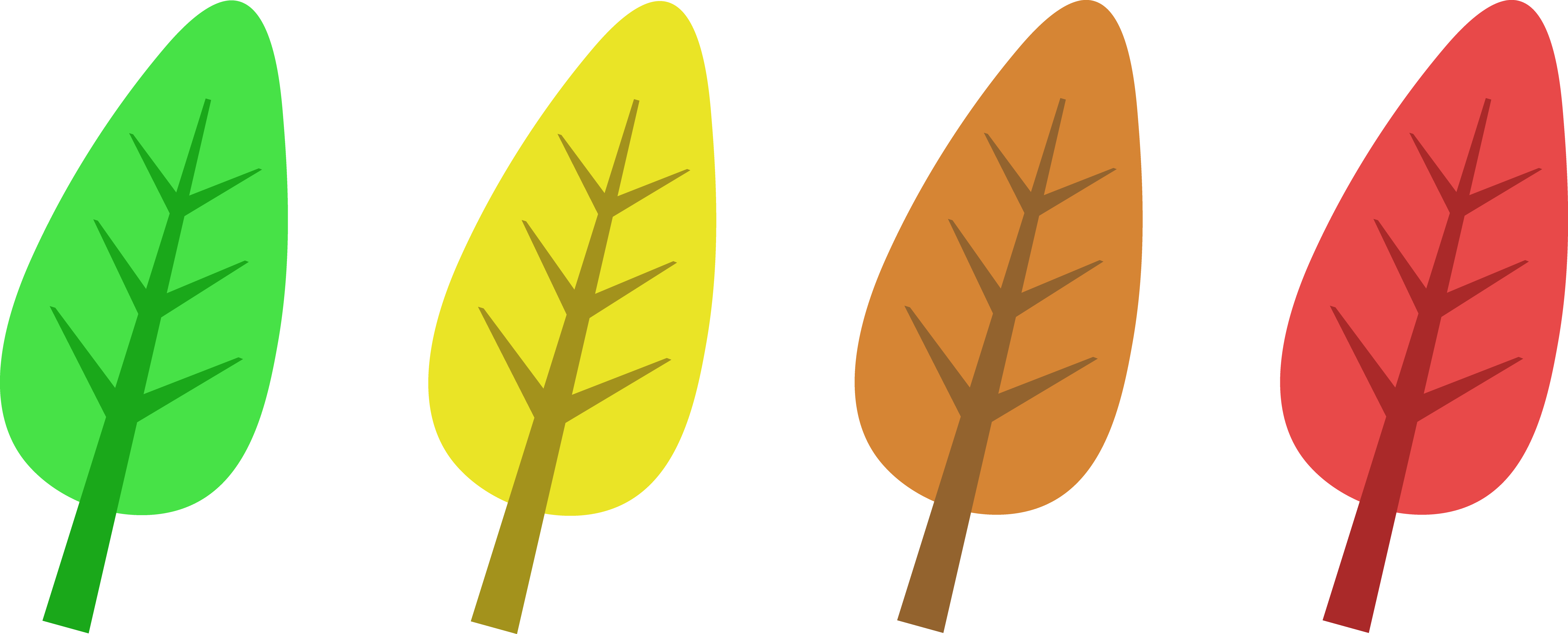 Colored Autumn Tree Leaves - Free Clip Art