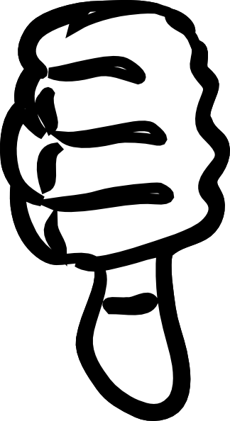 Thumbs Down Black And White clip art - vector clip art online 