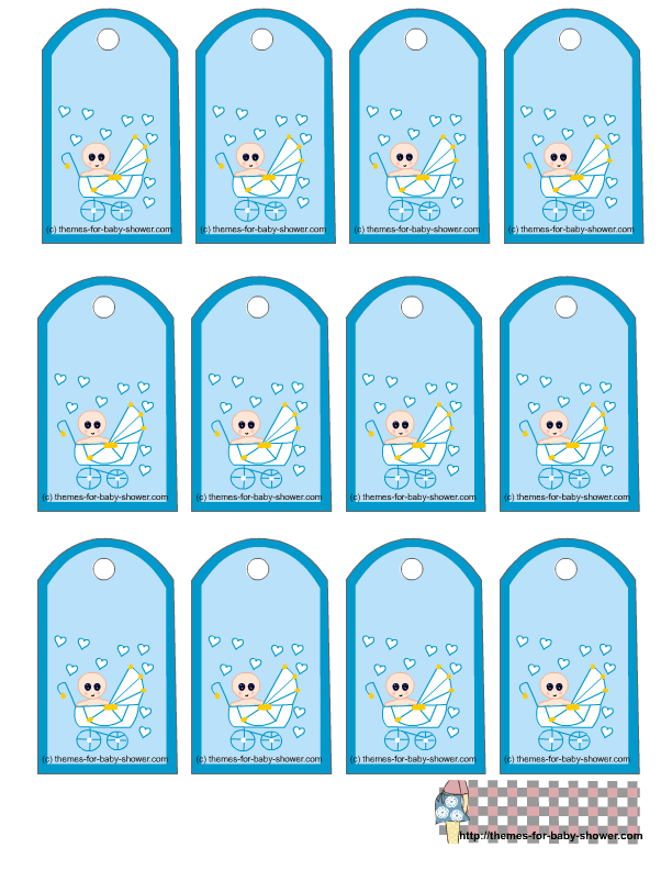 Free Printable Blue Baby Shower Favor Tags