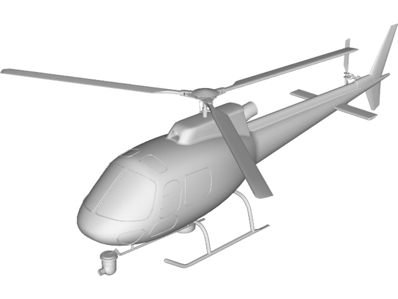 Eurocopter AS B2 Squirrel Ecureuil 3D Model Download | 3D CAD
