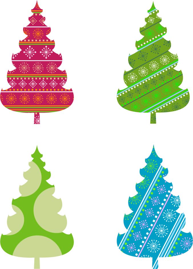 Abstract Christmas Tree Vector Graphics - Free Vector Download 