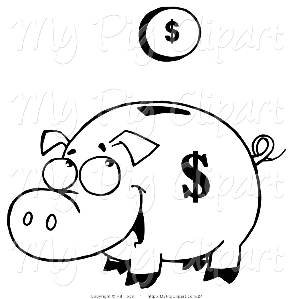 Royalty Free Black and White Stock Pig Designs
