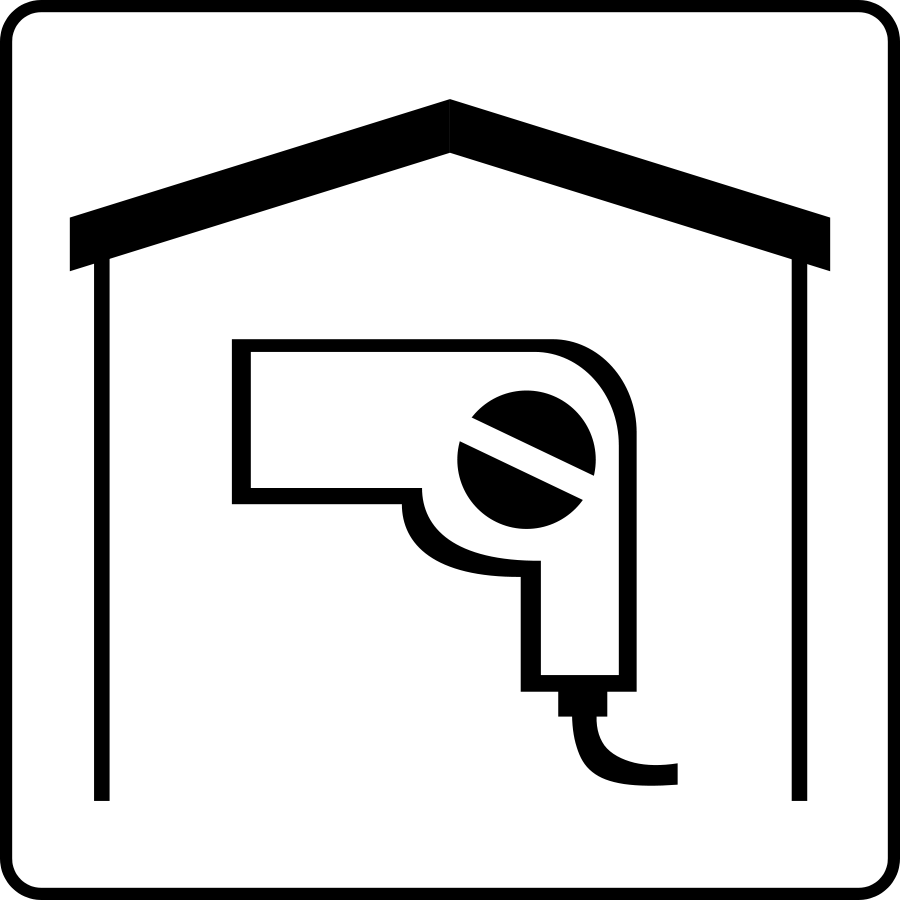 Hotel Icon Has Hair Dryer In Room Clipart, vector clip art online 