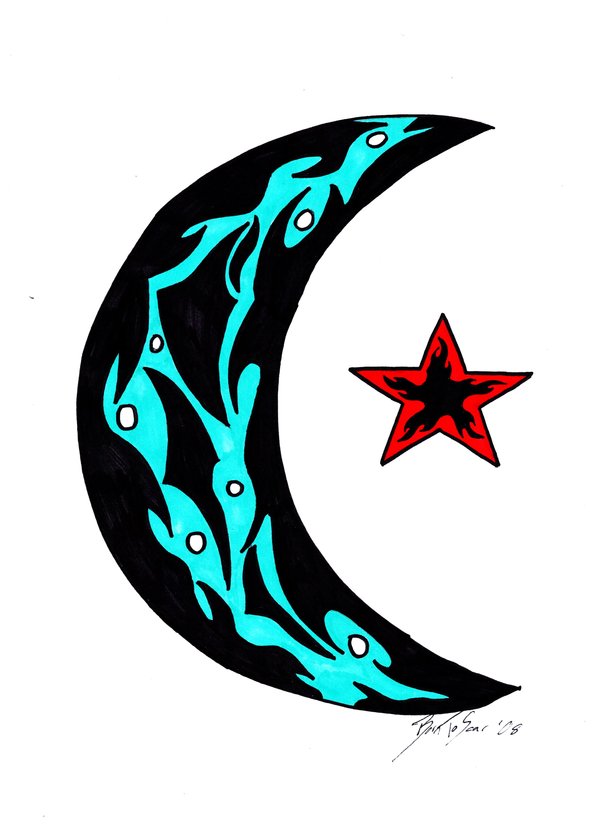 Clipart library: More Like Celtic Moon and Star Tattoo by BornToSoar