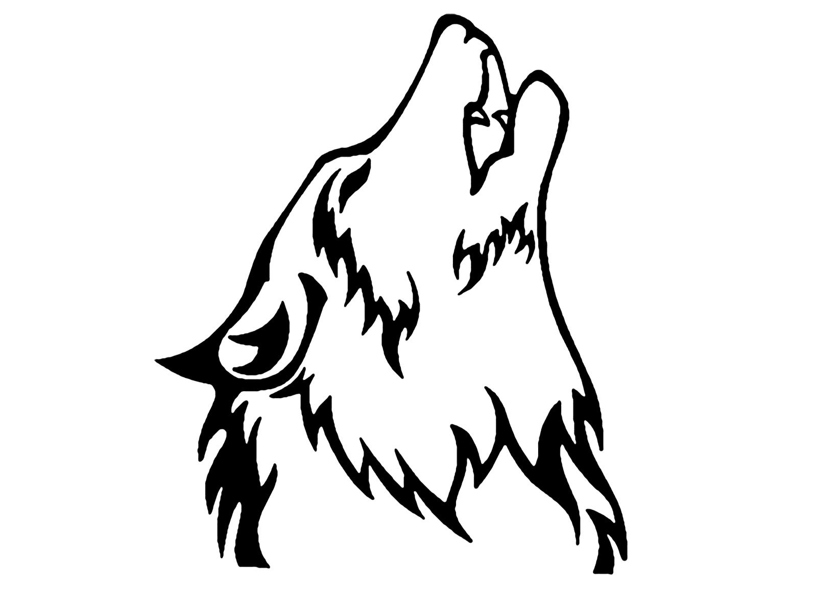 simple howling wolf drawing