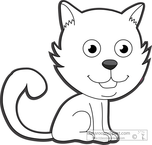 free black and white cat clipart - photo #25