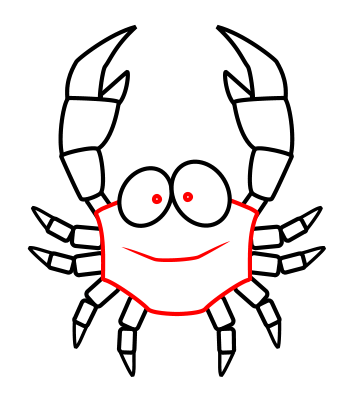Drawing a cartoon crab