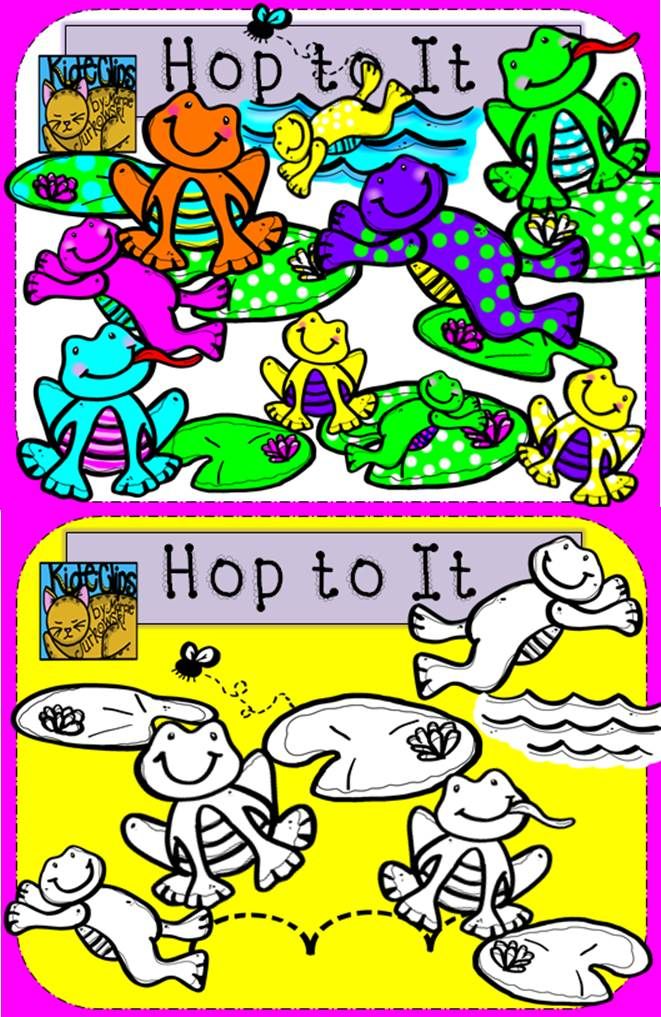 Frog Clip Art Hop to It by Kid-E-Clips Personal and Commercial Use