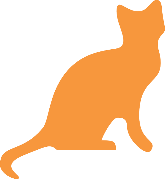 Orange Cat Silhouette clip art - vector clip art online, royalty 