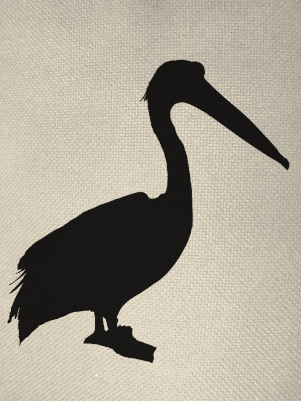 Pelican Style Silhouette Iron On Tote Bag by EverythingGraphic