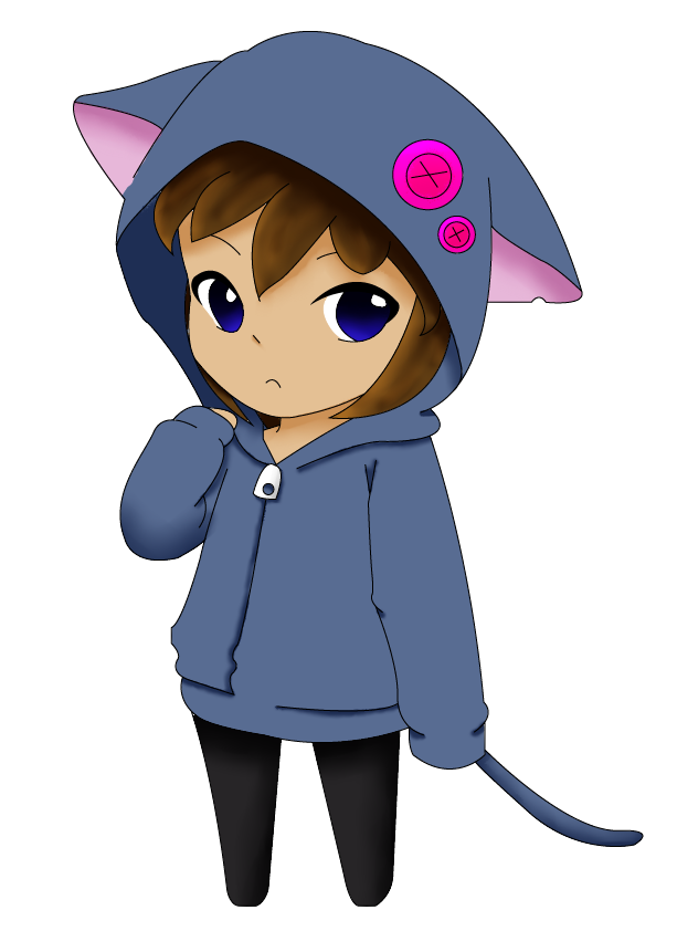 Chibi girl in a cat vest by SannyVampire on Clipart library