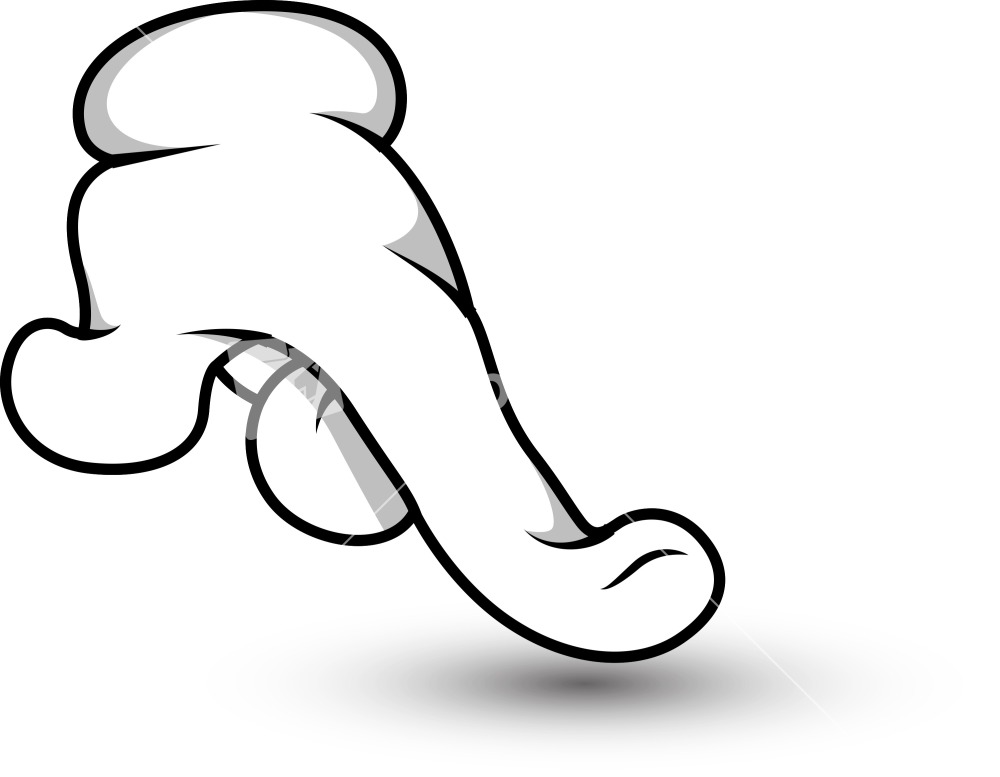Cartoon Hand - Finger Pointing Down - Vector Illustration Stock Image