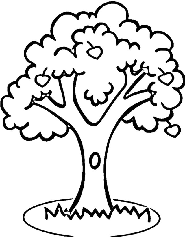 Printable Apple Tree Coloring Pages | Laptopezine.