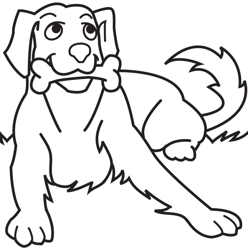 free dog bone Colouring Pages
