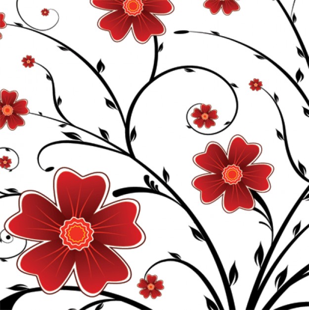 red flower floral background vector graphics Vector | Free Download