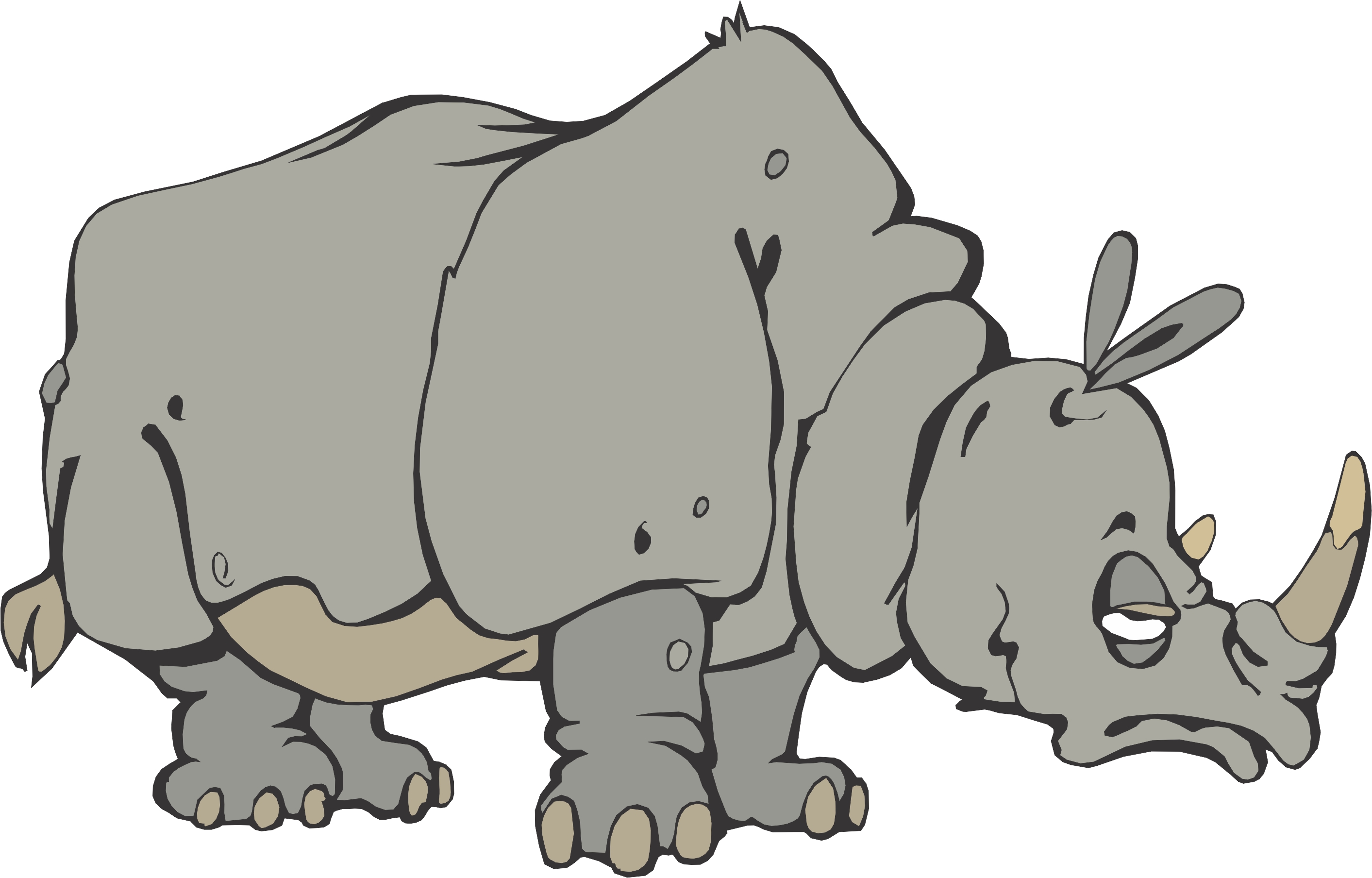 Cartoon Rhino - Clipart library
