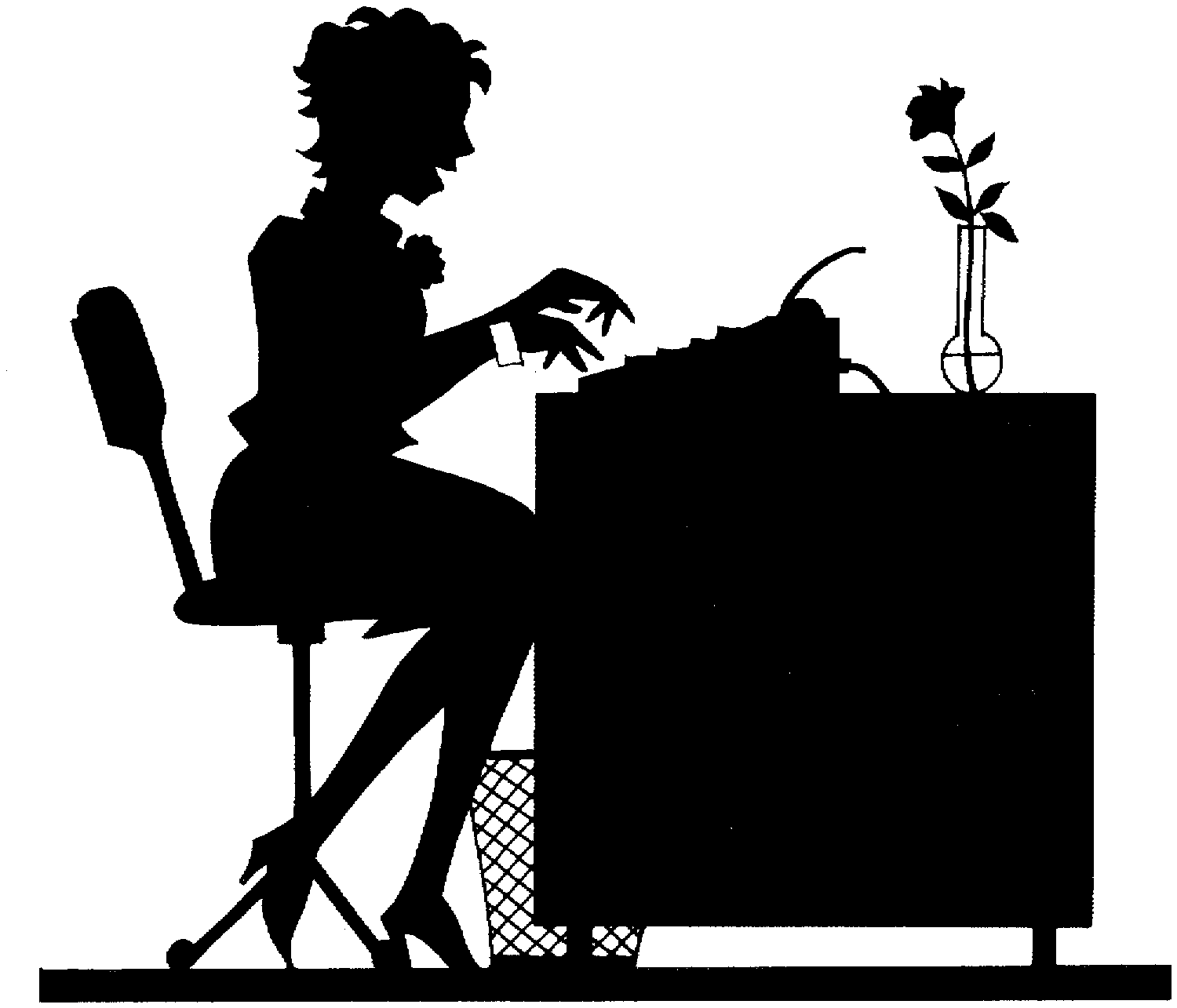Images For  Woman Typing Clipart
