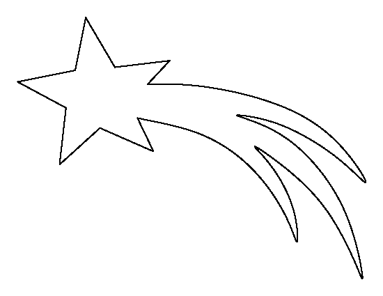 Shooting star pattern. Use the printable outline for crafts 