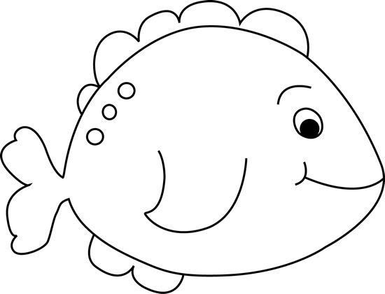 Black and White Little Fish Clip Art Image - black and white 