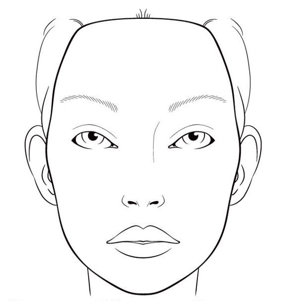 Female Makeup Face Template