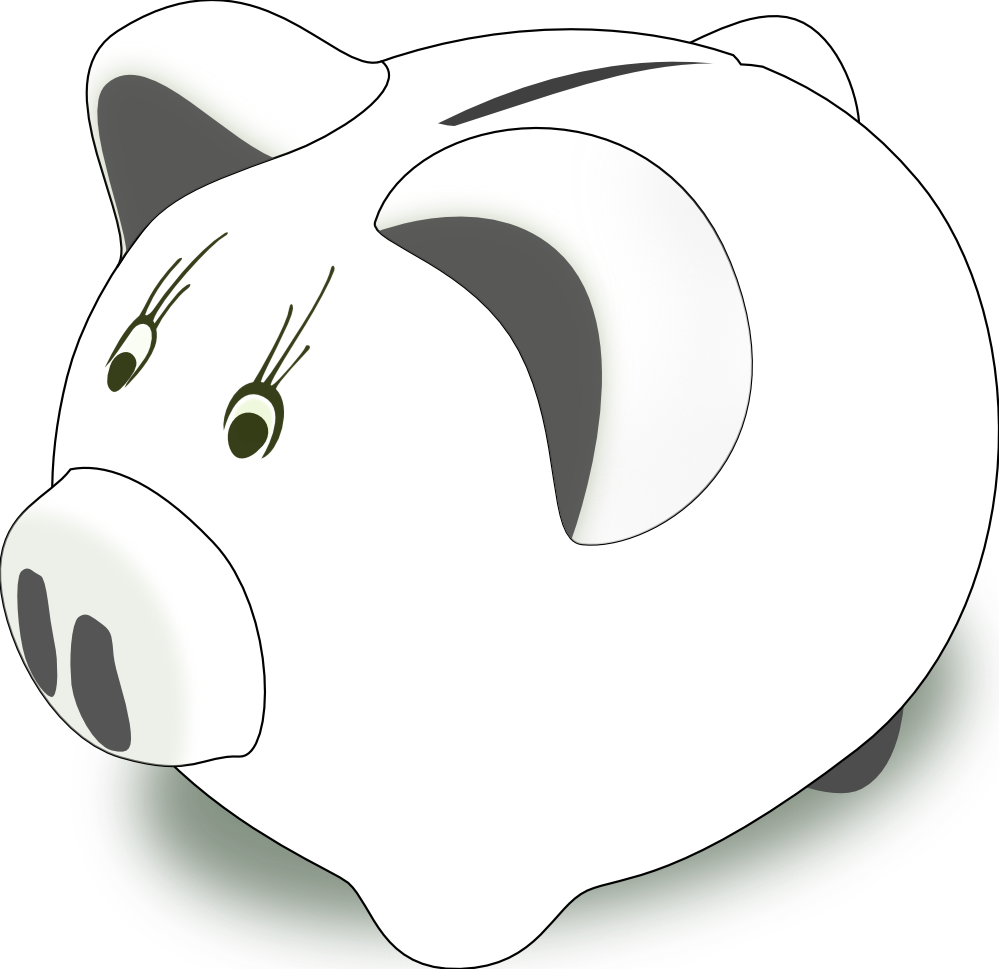 Piggy Bank Clipart Black And White - Gallery