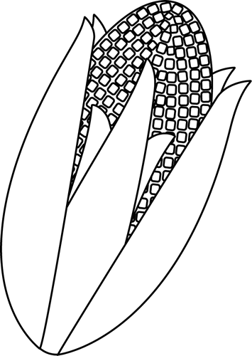 Black and White Corn Clip Art - Black and White Corn Image
