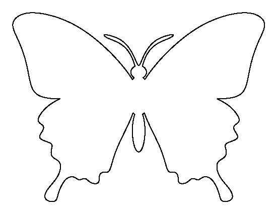 Butterfly pattern. Use the printable outline for crafts, creating 